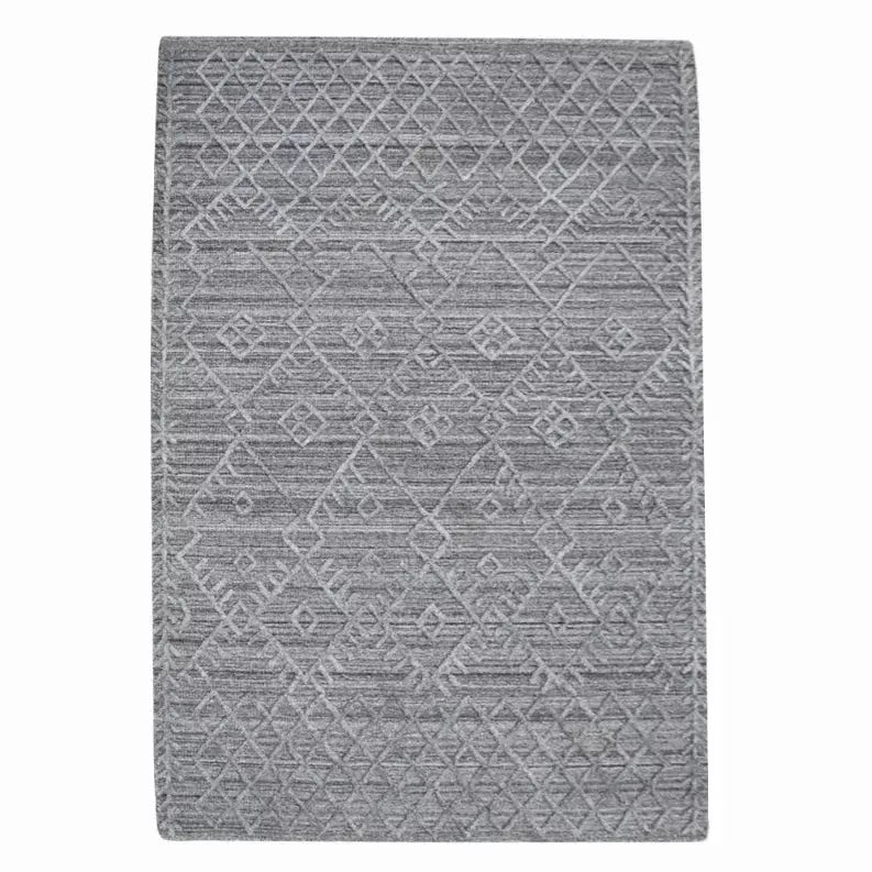 Rugsotic Carpets Hand Woven Overtufted Kilim Polypropylene 5'x8' Area Rug Geometric Dark Gray Get My Rugs LLC