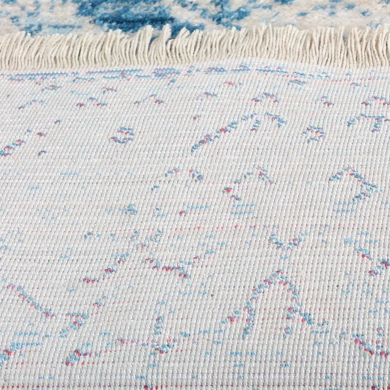 Rugsotic Carpets Machine Woven Crossweave Polyester Blue Area Rug Oriental Get My Rugs LLC
