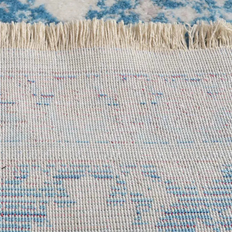 Rugsotic Carpets Machine Woven Crossweave Polyester Blue Area Rug Oriental Get My Rugs LLC
