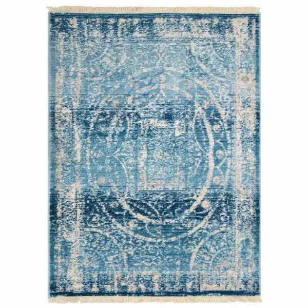 Rugsotic Carpets Machine Woven Crossweave Polyester Blue Area Rug Oriental Get My Rugs LLC