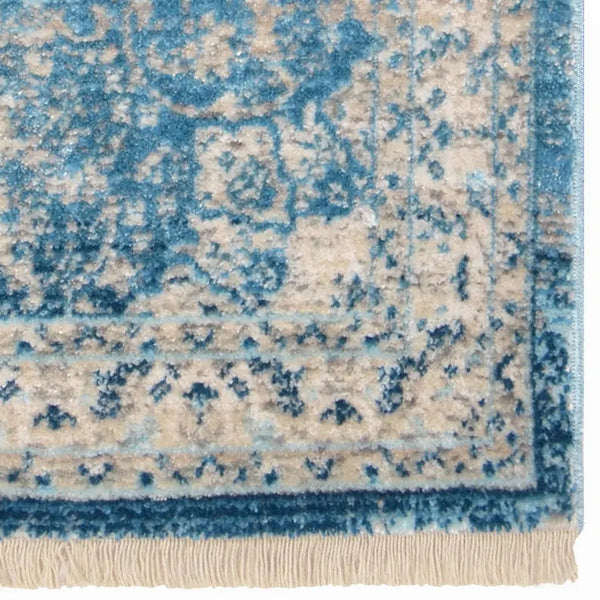 Rugsotic Carpets Machine Woven Crossweave Polyester Blue Area Rug Oriental Get My Rugs LLC