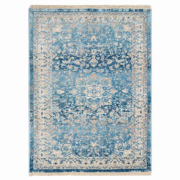 Rugsotic Carpets Machine Woven Crossweave Polyester Blue Area Rug Oriental Get My Rugs LLC