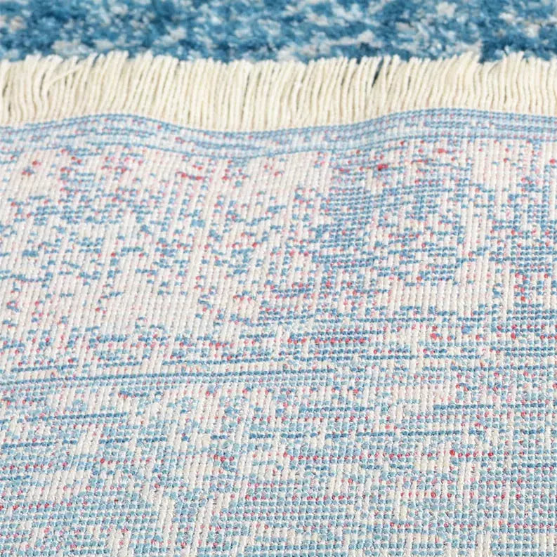Rugsotic Carpets Machine Woven Crossweave Polyester Blue Area Rug Oriental Get My Rugs LLC