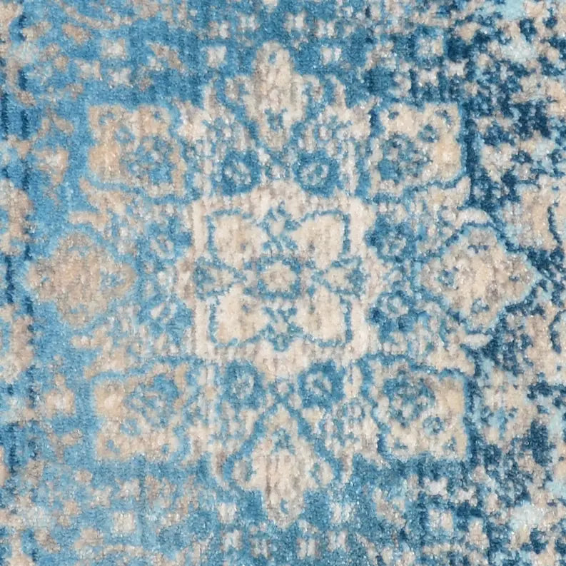 Rugsotic Carpets Machine Woven Crossweave Polyester Blue Area Rug Oriental Get My Rugs LLC