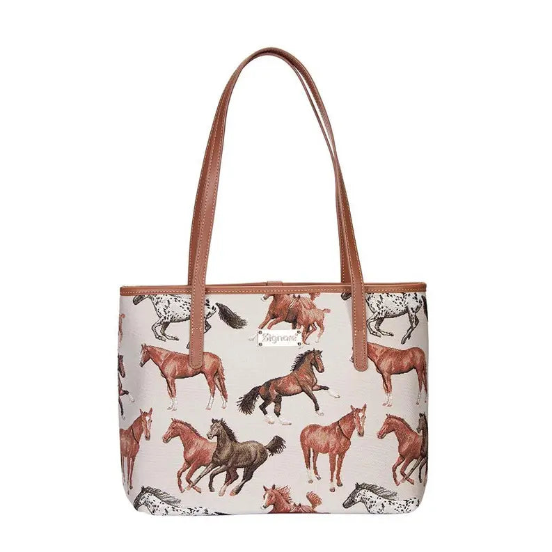 Running Horse College/Shoulder Tote Bag Signare USA