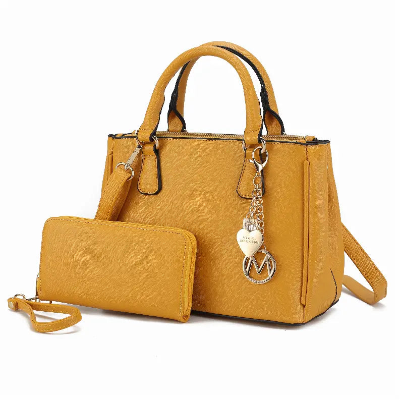 Ruth Vegan Leather Women's Satchel Bag with Wallet MKF Collection by Mia K.
