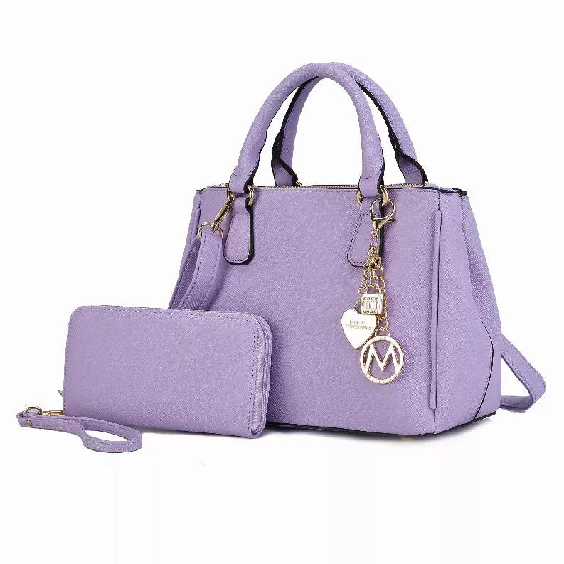 Ruth Vegan Leather Women's Satchel Bag with Wallet MKF Collection by Mia K.