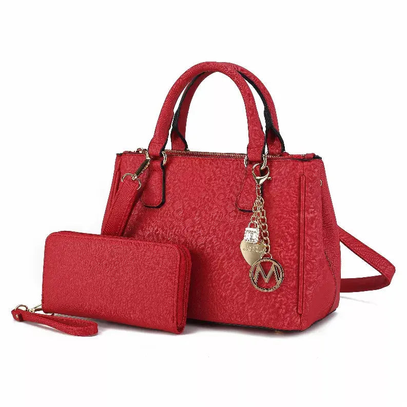 Ruth Vegan Leather Women's Satchel Bag with Wallet MKF Collection by Mia K.