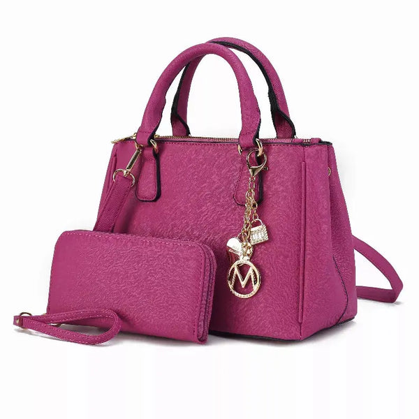 Ruth Vegan Leather Women's Satchel Bag with Wallet MKF Collection by Mia K.