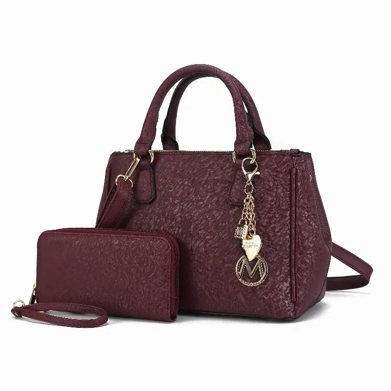Ruth Vegan Leather Women's Satchel Bag with Wallet MKF Collection by Mia K.