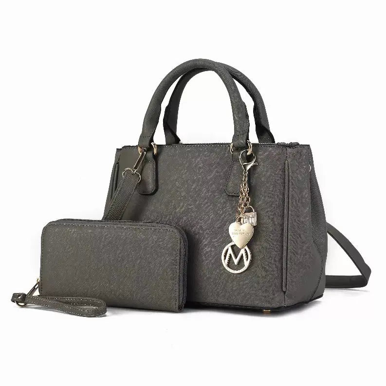 Ruth Vegan Leather Women's Satchel Bag with Wallet MKF Collection by Mia K.
