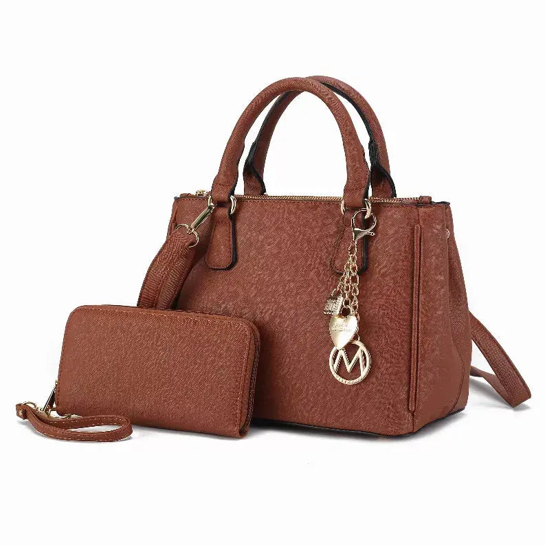 Ruth Vegan Leather Women's Satchel Bag with Wallet MKF Collection by Mia K.
