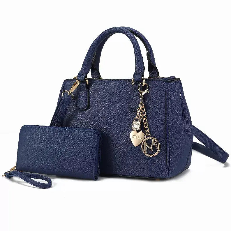 Ruth Vegan Leather Women's Satchel Bag with Wallet MKF Collection by Mia K.