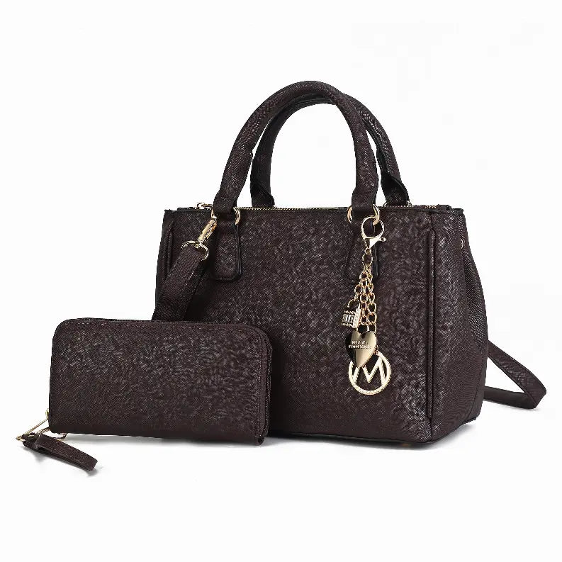 Ruth Vegan Leather Women's Satchel Bag with Wallet MKF Collection by Mia K.