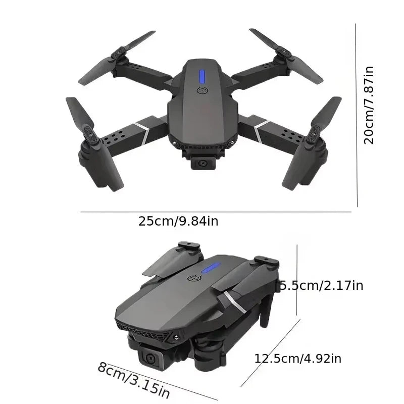 Hot-Selling E88 Smart Drone, One-Click Takeoff, Dual Camera with Stunts, Perfect for Beginners- Ideal Birthday and Holiday Gift