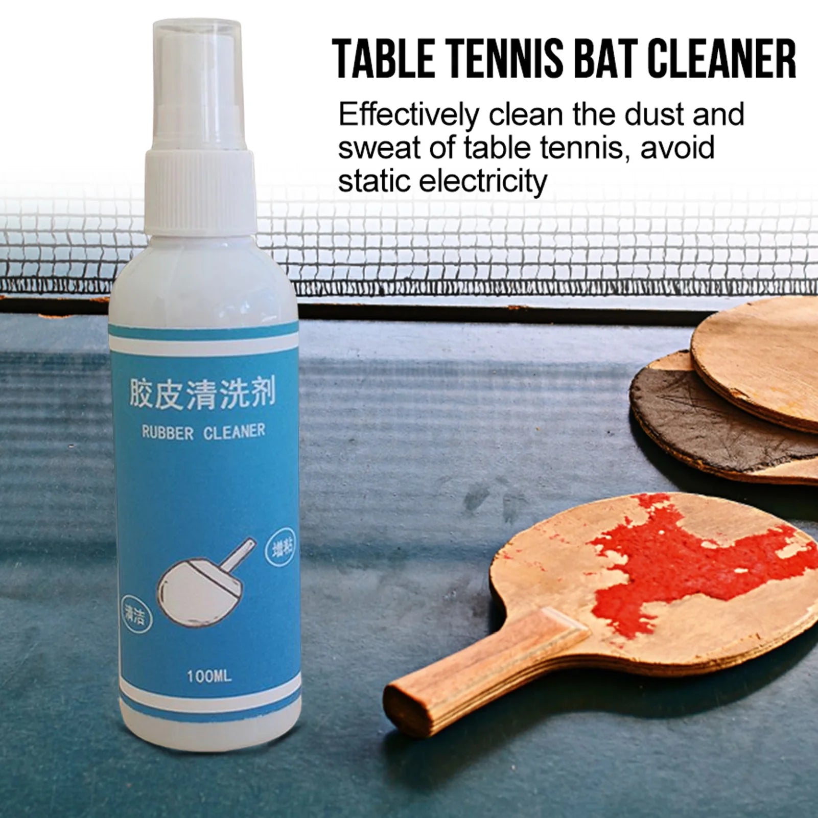 Racket Rubber Cleaner Table Tennis Rubber Cleaner Spray Tennis Rackets Paddle Rubber Cleaner Cleaning Spray Bottle