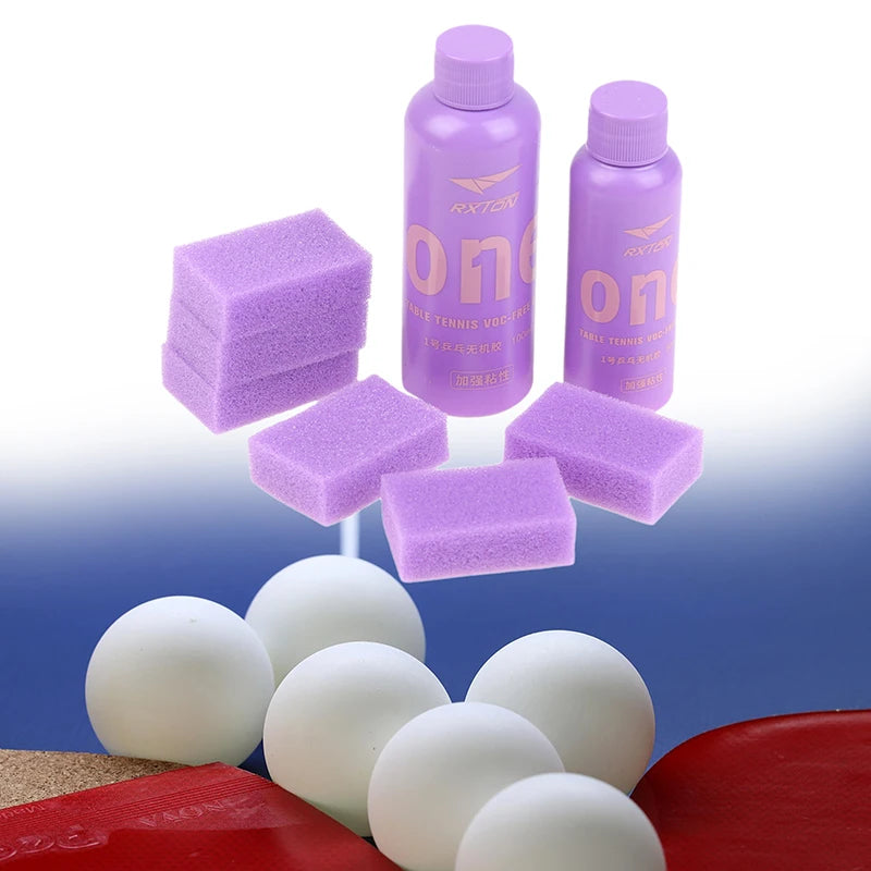 50/100ml Professional Inorganic Glue Adhesive Table Tennis Racket Ping Pong Bat Rubber High Adhesion With Sponge Wipe - 50ml
