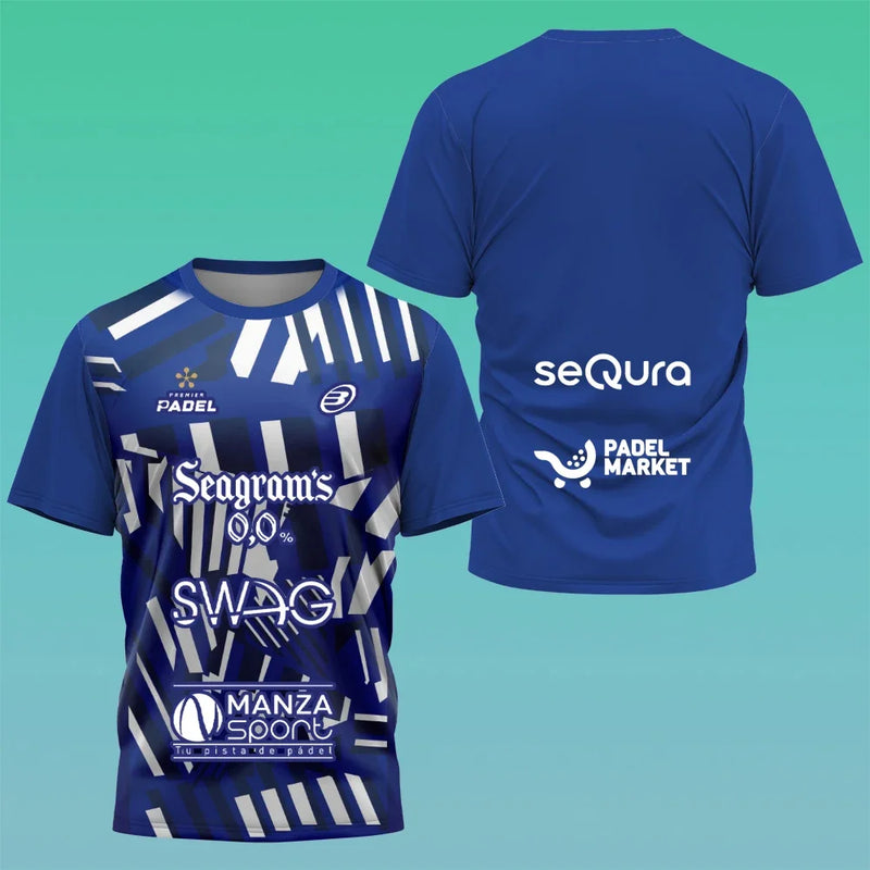 New Men's T-shirt Summer Fashion Tennis Print Short-sleeved Badminton Table Tennis Quick-drying Short-sleeved Men's…
