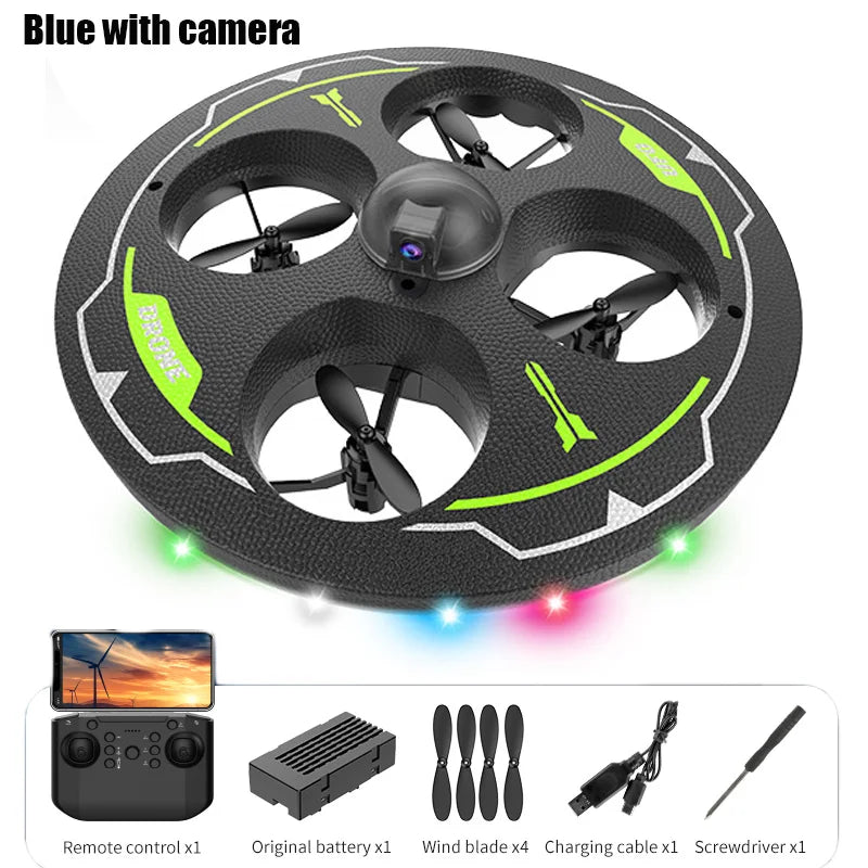 Airplane Rc Plane with Camera Drone Foam UAV Ufo Intelligent Obstacle Avoidance Aircraft Remote Control Helicopter Toys for Kids GREEN CAM