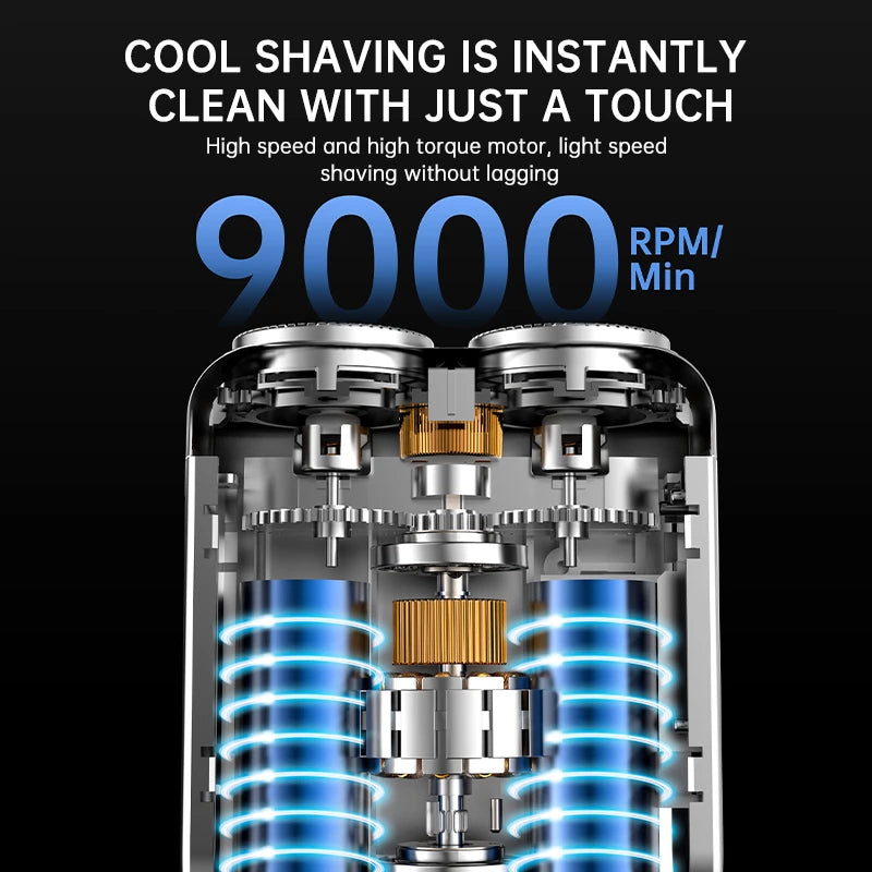 Electric Smart Shaver Household Car Shaver Digital Display Mini Dual Blade Rechargeable Shaver Powerful Men's Gift Shaver - GreatEagleInc