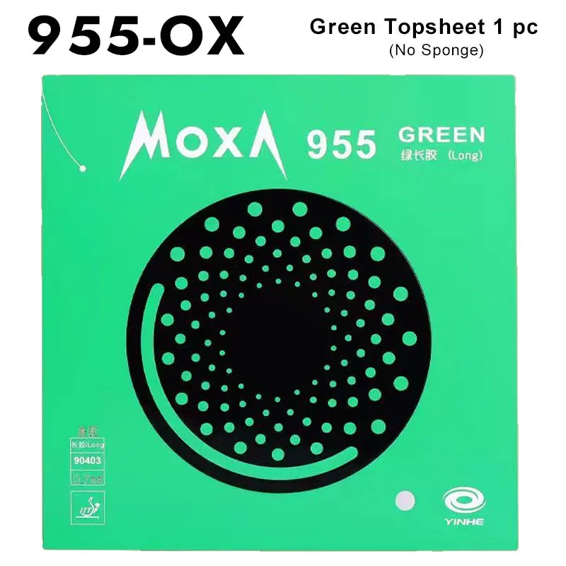 YINHE 955 Table Tennis Rubber Long Pimples Anti-spin Ping Pong Rubber Sheet 955 OX/0.7mm Sponge - Green OX