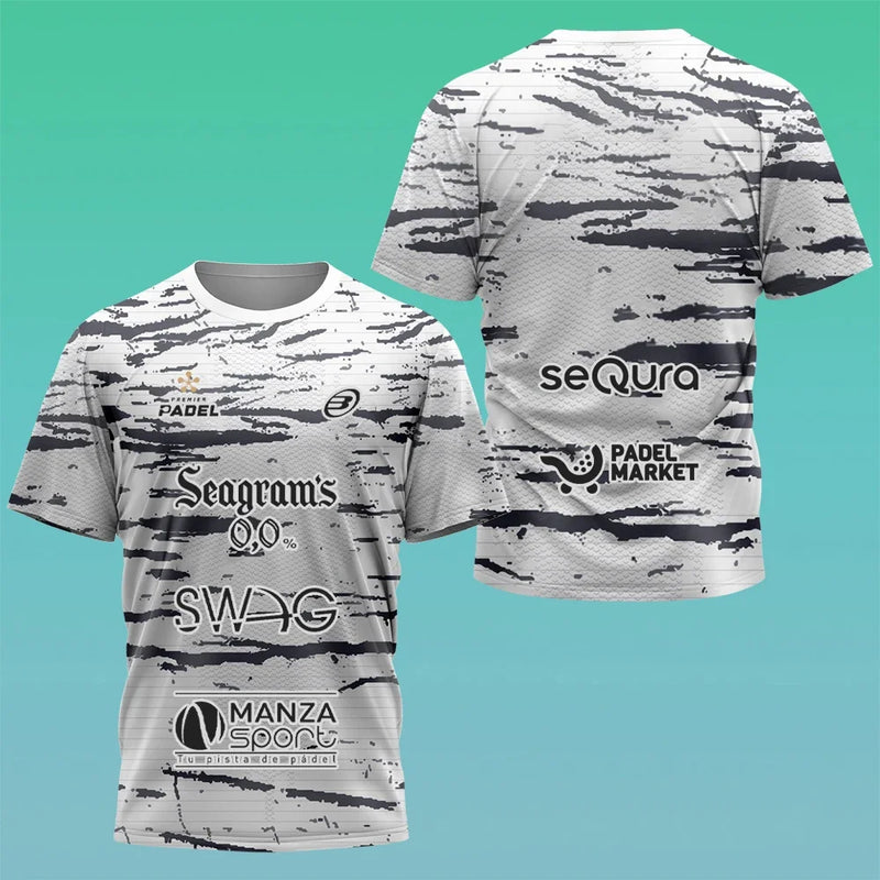 New Men's T-shirt Summer Fashion Tennis Print Short-sleeved Badminton Table Tennis Quick-drying Short-sleeved Men's…