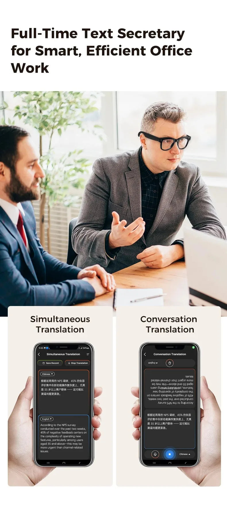 Smart Glasses AI GPT Camera 4K HD Multifunctional 3-in-1 Lens Bluetooth Call 3600Mah Battery Voice Assistant Control Sunglasses