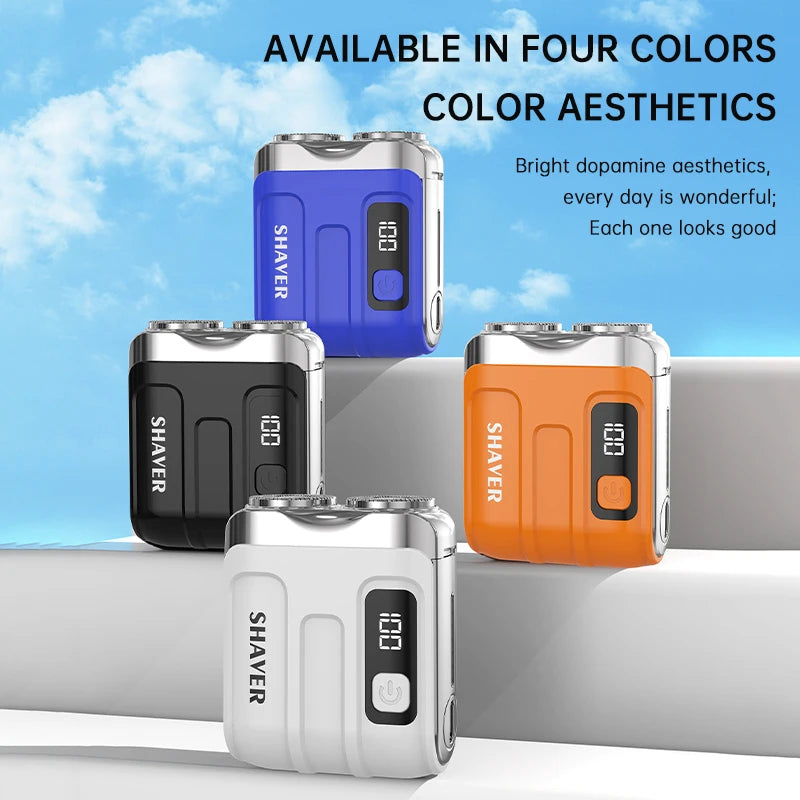 Electric Smart Shaver Household Car Shaver Digital Display Mini Dual Blade Rechargeable Shaver Powerful Men's Gift Shaver - GreatEagleInc