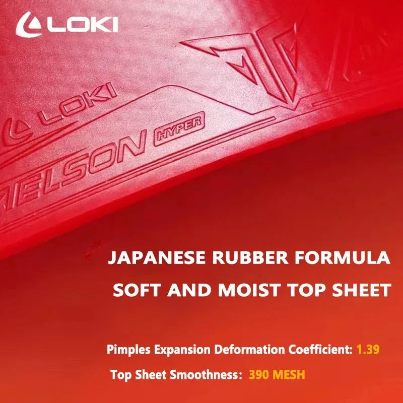 Original LOKI TELSON 100 Table Tennis Rubber Non-sticky Ping Pong Rubber Sheet with Pre-tuned Kunlun Sponge - T-100 Red