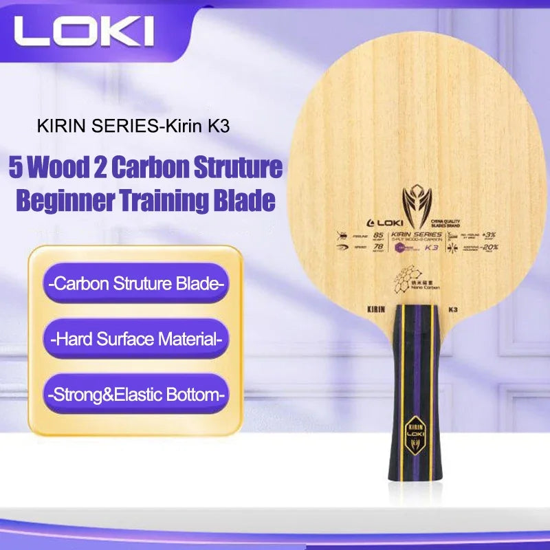 LOKI KIRIN K1/K2/K3 Table Tennis Blade 7/5-Ply OFF+ Ping Pong Paddle Pure Wood Carbon Table Tennis Blade Beginner…