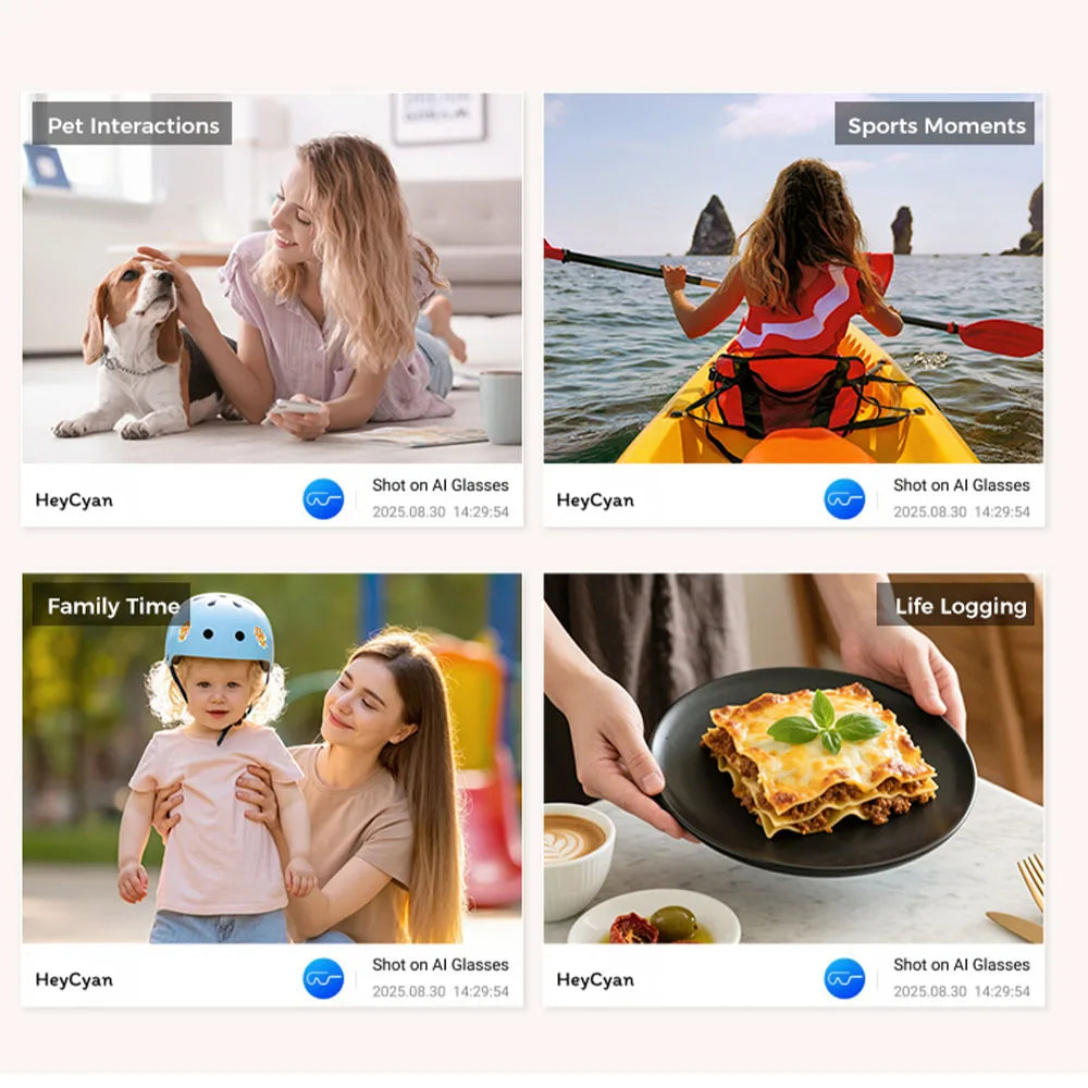 Smart Glasses AI GPT Camera 4K HD Multifunctional 3-in-1 Lens Bluetooth Call 3600Mah Battery Voice Assistant Control Sunglasses