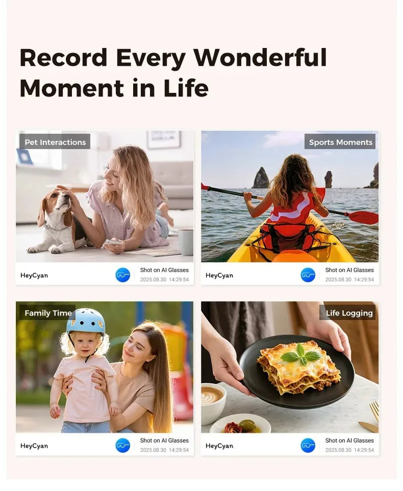 Smart Glasses AI GPT Camera 4K HD Multifunctional 3-in-1 Lens Bluetooth Call 3600Mah Battery Voice Assistant Control Sunglasses