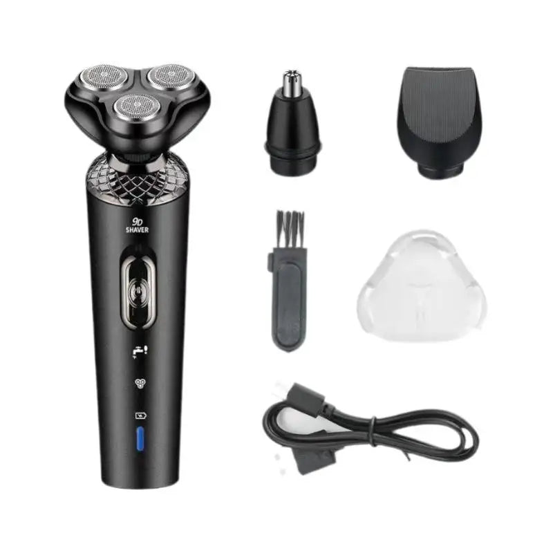 Electric Shavers for Men Waterproof Electric Trimmer Razor Wet &amp Dry Use Rechargeable Battery Rotary Shavers - GreatEagleInc
