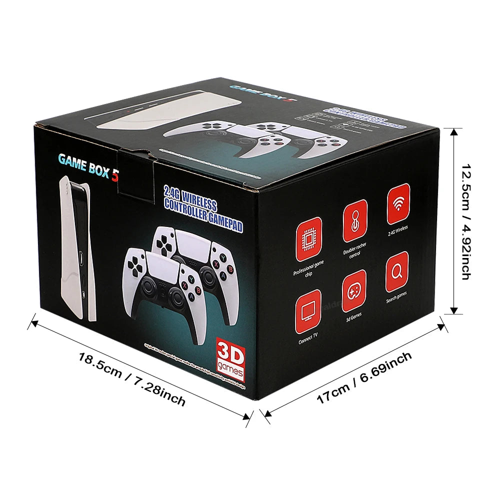 NEW GB5 Video Game Console 64GB/128GB 40000 Free Games HD TV Game Box 5 Two Gamepads For PS1/PPSPP/MAME Arcade Gaming Stick - GreatEagleInc