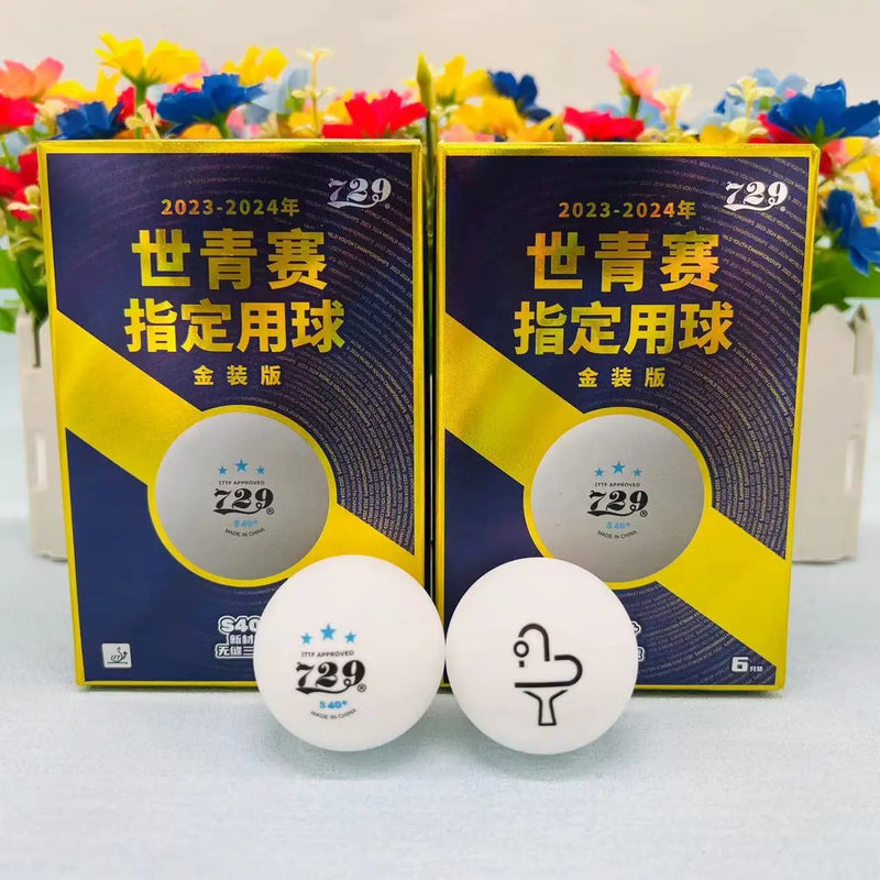Friendship 729 World Youth Championship Designated Ball Seamless Table Tennis Three Star New Material 3-Star S40+ - green