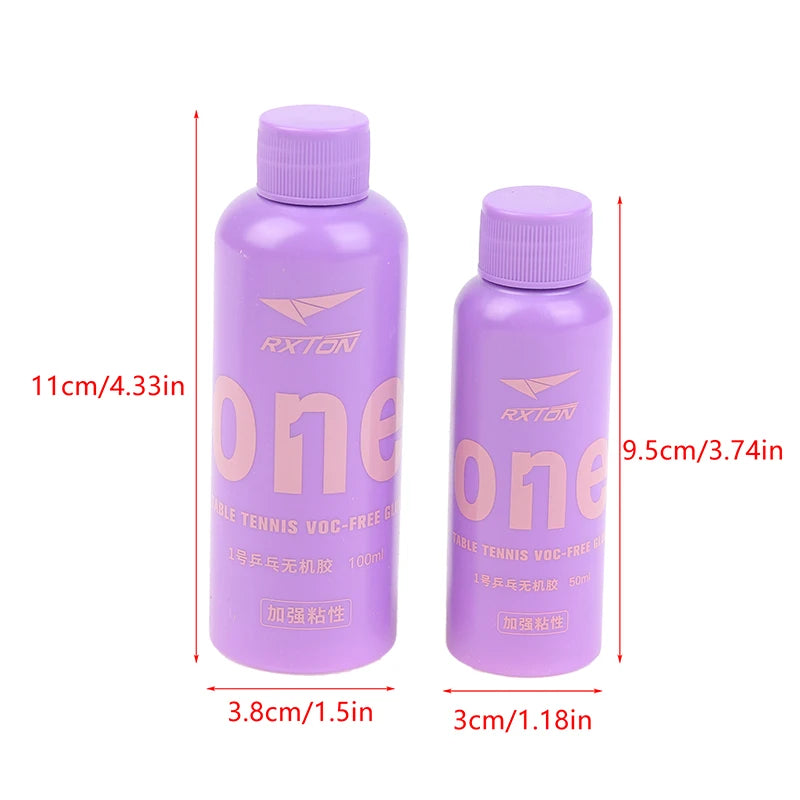 50/100ml Professional Inorganic Glue Adhesive Table Tennis Racket Ping Pong Bat Rubber High Adhesion With Sponge Wipe - 50ml