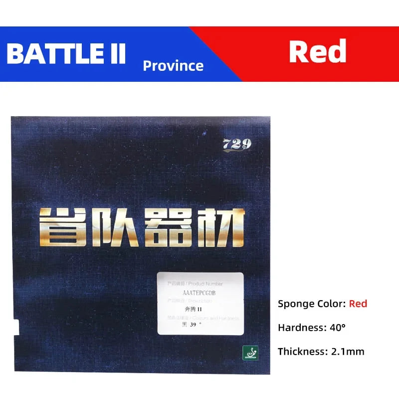 729 Friendship BATTLE 2 Provincial Blue Sponge Table Tennis Rubber Original 729 Blue Battle 2 Pro Ping Pong Sponge -…