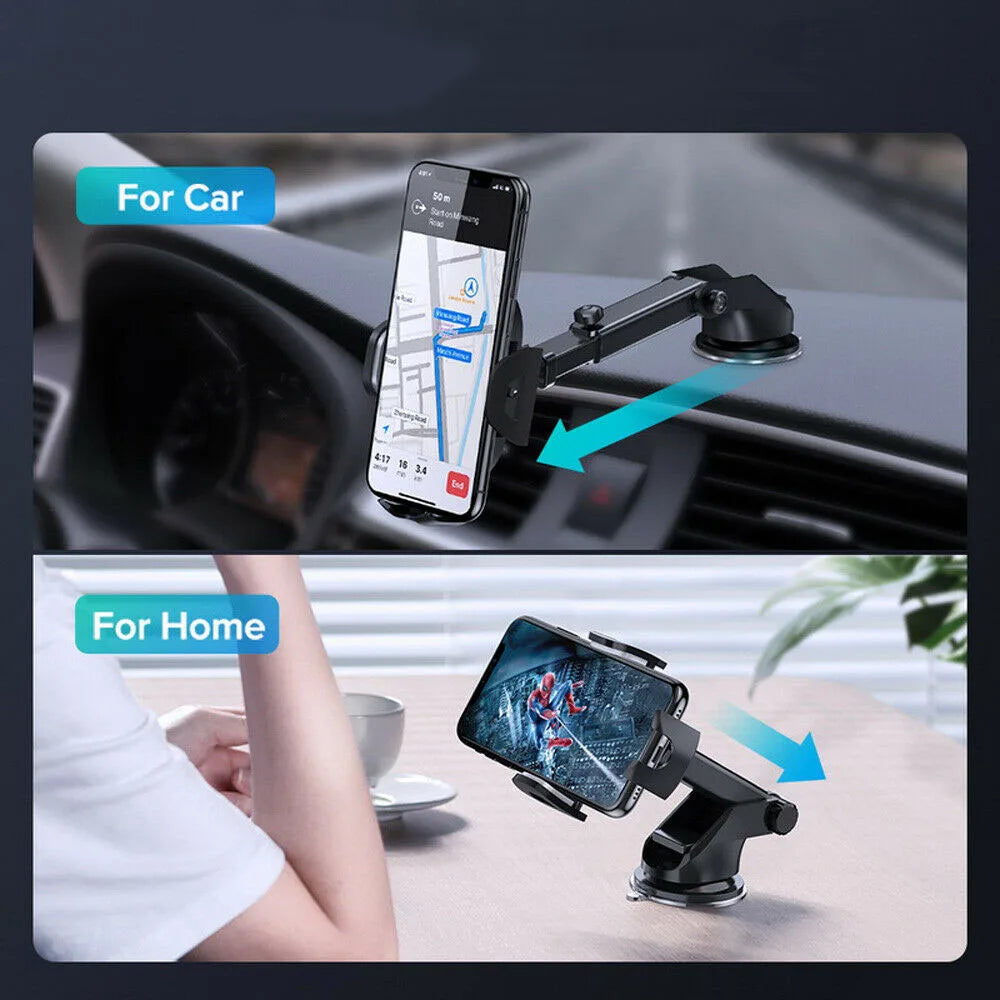 Universal Car 360°Rotate MobilePhone Holder Mount Sucker Retractable Arm Phone Bracket Stand Fit For iPhone 13 12 Pro Max Xiaomi