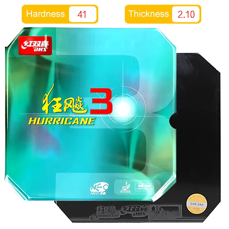 DHS Neo Hurricane 3 Table Tennis Rubber Original Sticky Ping Pong Rubber Sheet Classic Chinese Tacky Topsheet for Spin…