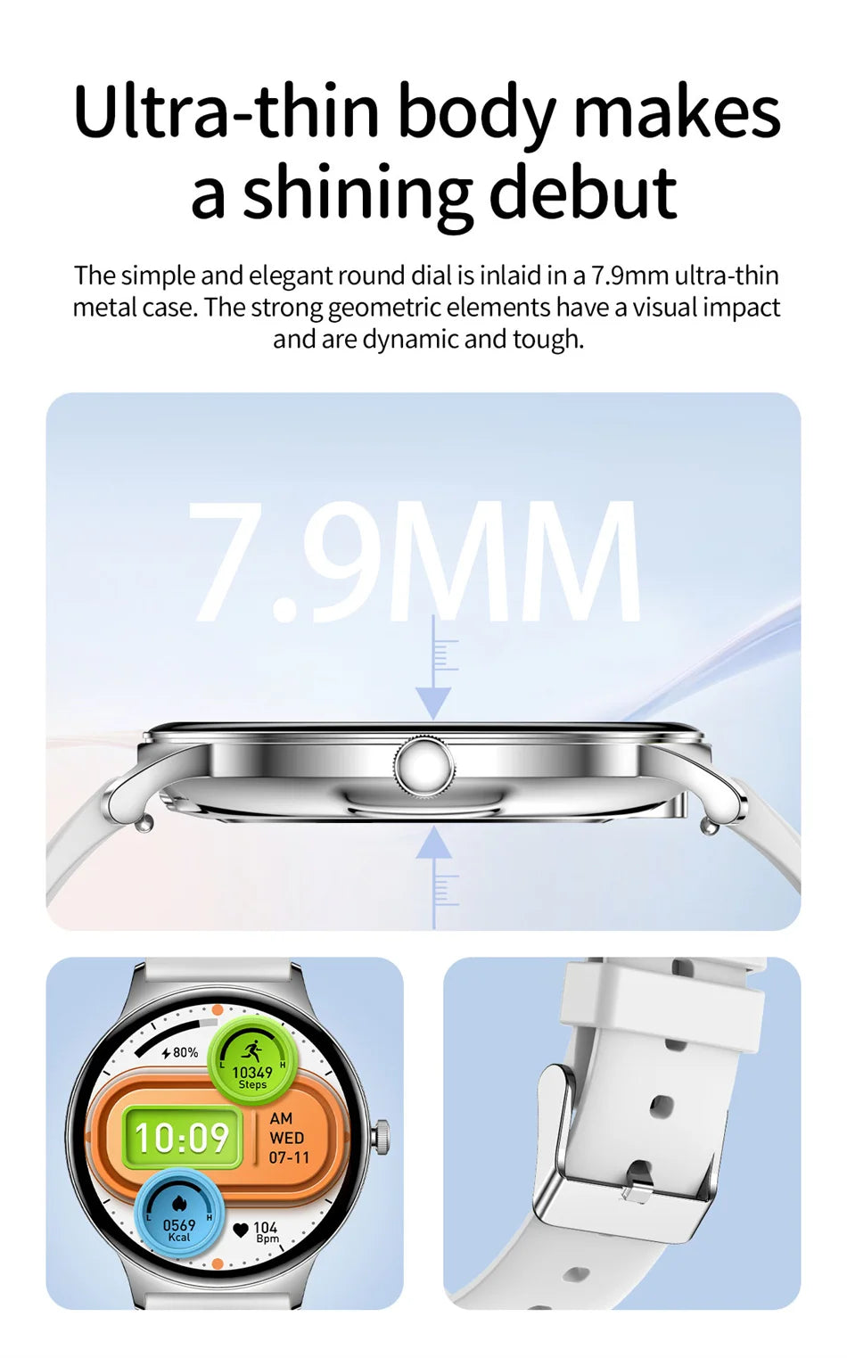 For Huawei New Ultra Slim AMOLED Smart Watch Women Screen Always Display Time Heart Rate BT Calling High-end Fashion Smartwatch