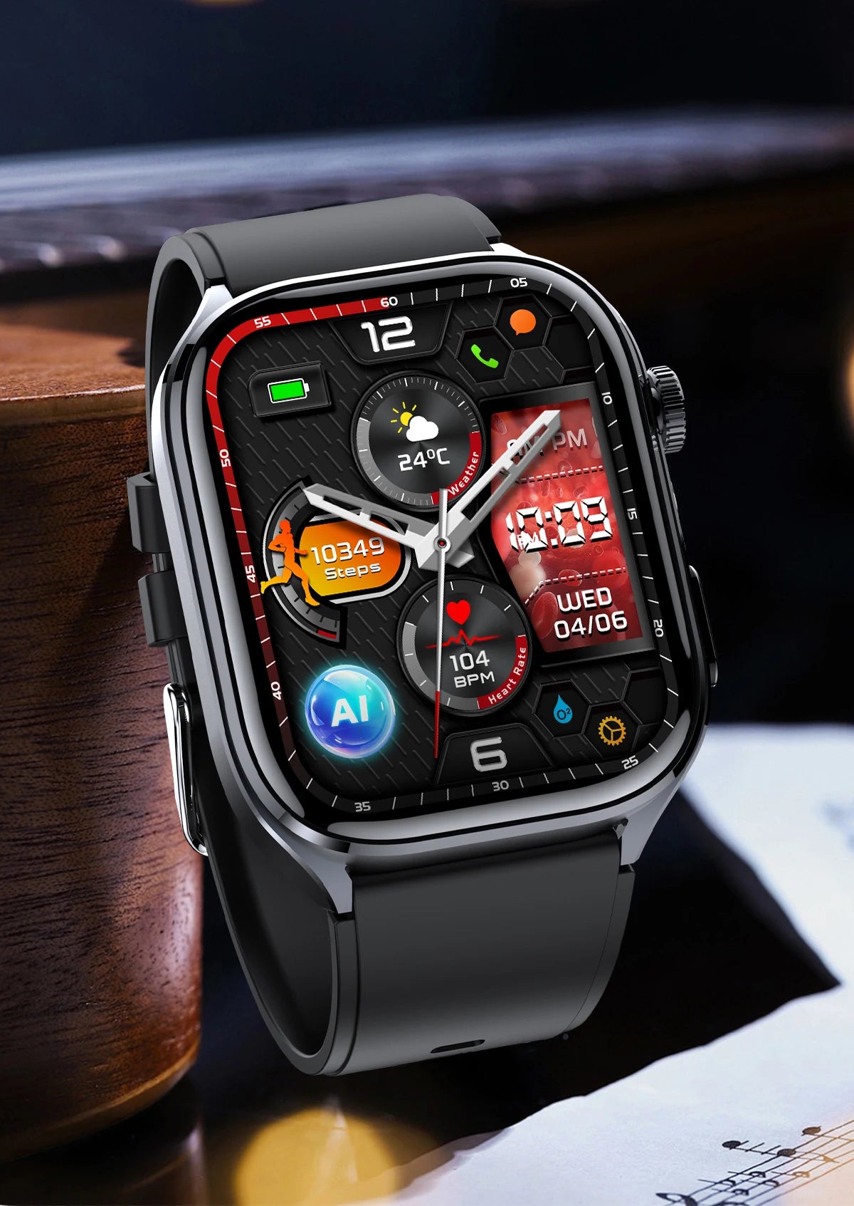 New Accurate Blood Pressure Smart Watch Uric Acid ECG+PPG Blood Oxygen Body Analysis Body Fat LED Flashlight smart watches 2025