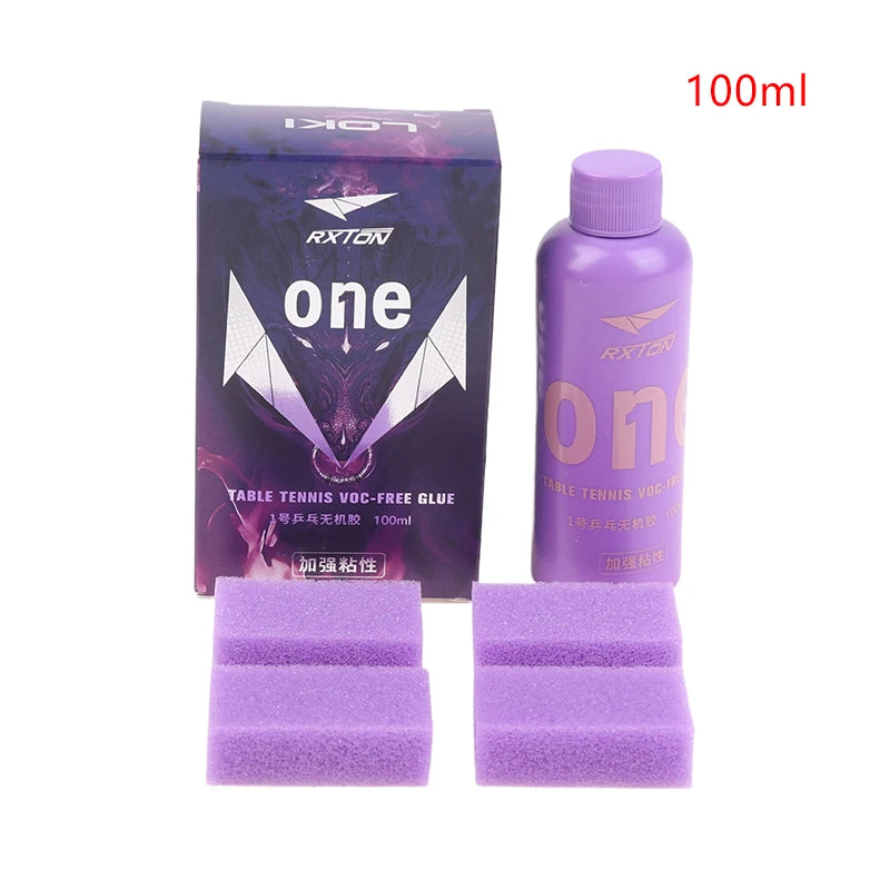 50/100ml Professional Inorganic Glue Adhesive Table Tennis Racket Ping Pong Bat Rubber High Adhesion With Sponge Wipe - 50ml