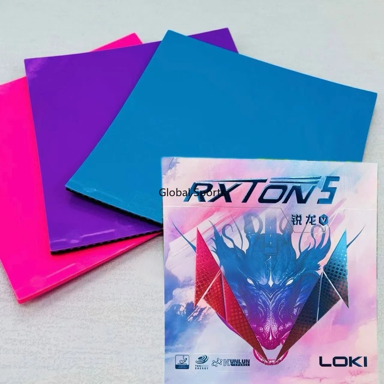 LOKI RXTON 5 Color Series Table Tennis Rubber for Racket Sticky Pimples-in ITTF Approved Pink/Blue/Purple Ping Pong Rubber…