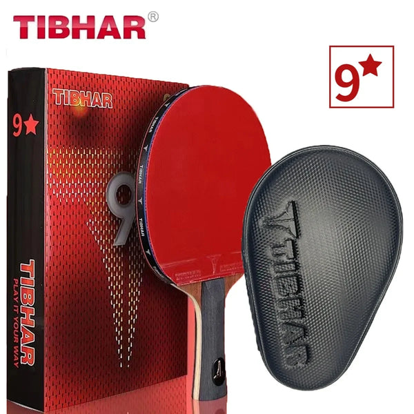 TIBHAR 9 Star Table Tennis Racket Superior Sticky Rubber Carbon Blade Ping Pong Rackets Professional Pimples-in Sticky…