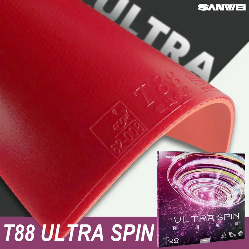 SANWEI T88 Ultra Spin Table Tennis Rubber Semi Sticky Ping Pong Rubber Sheet for Entry Players