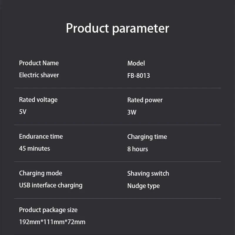 Electric Shavers for Men Waterproof Electric Trimmer Razor Wet &amp Dry Use Rechargeable Battery Rotary Shavers