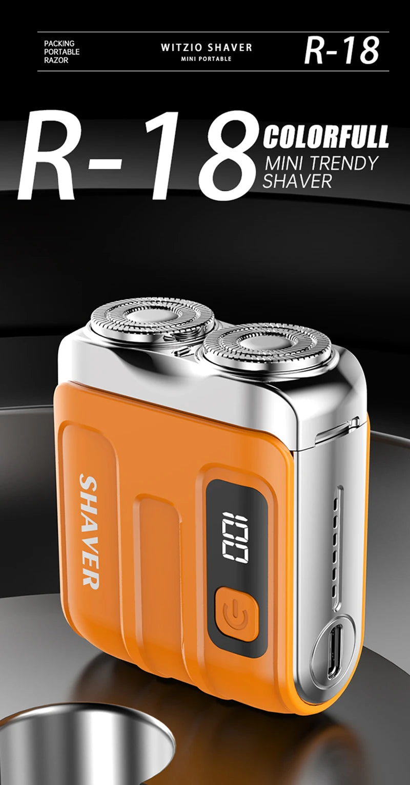 Electric Smart Shaver Household Car Shaver Digital Display Mini Dual Blade Rechargeable Shaver Powerful Men's Gift Shaver