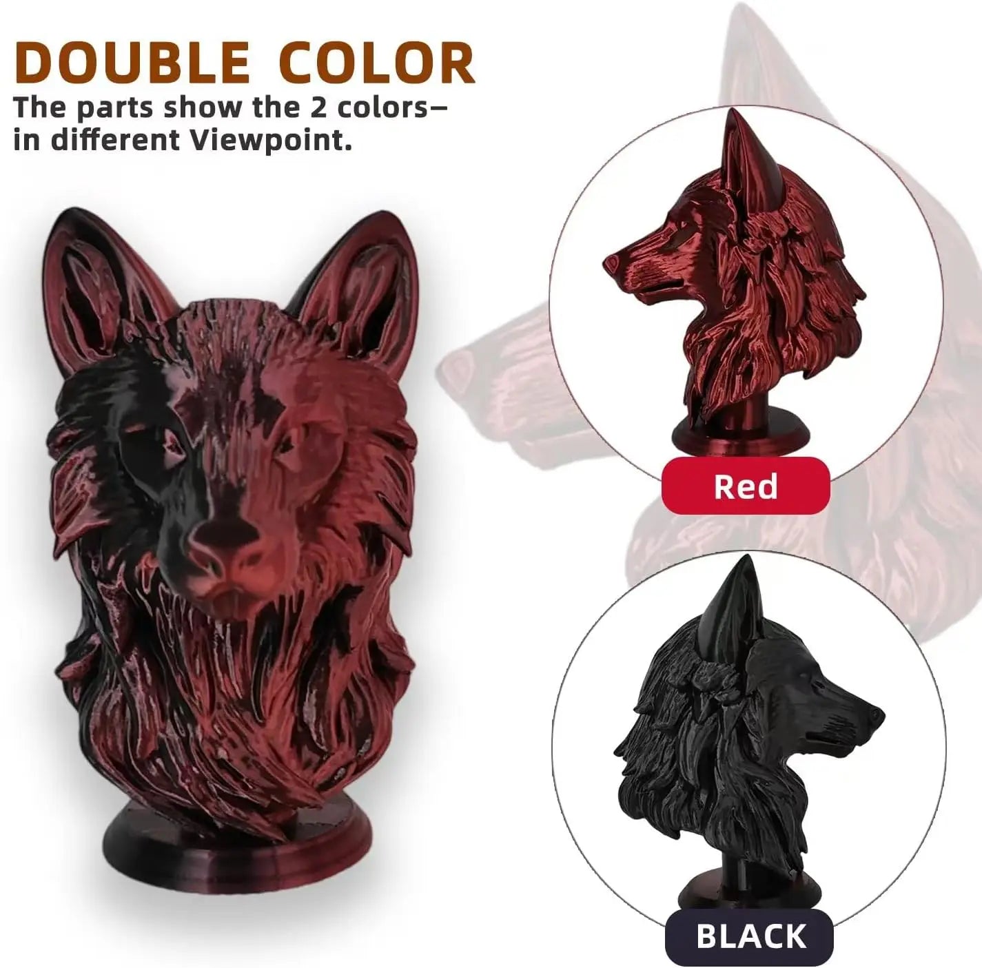 3D Printer Filament, Dual-color PLA Filament,  1.75mm Dimensional Accuracy +/- 0.02mm, 1KG Spool (2.2 lbs), Fit Most FDM…