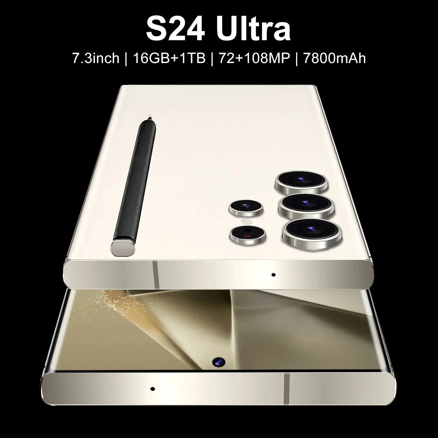 S24 Ultra 7.3 Inch High Definition Large Screen Android 13 All in One Video Game Wireless Network Low Cost 5g Mobile Phone GreatEagleInc