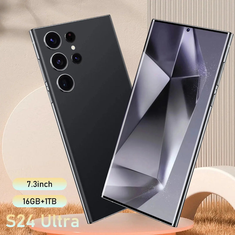 S24 Ultra 7.3 Inch High Definition Large Screen Android 13 All in One Video Game Wireless Network Low Cost 5g Mobile Phone GreatEagleInc